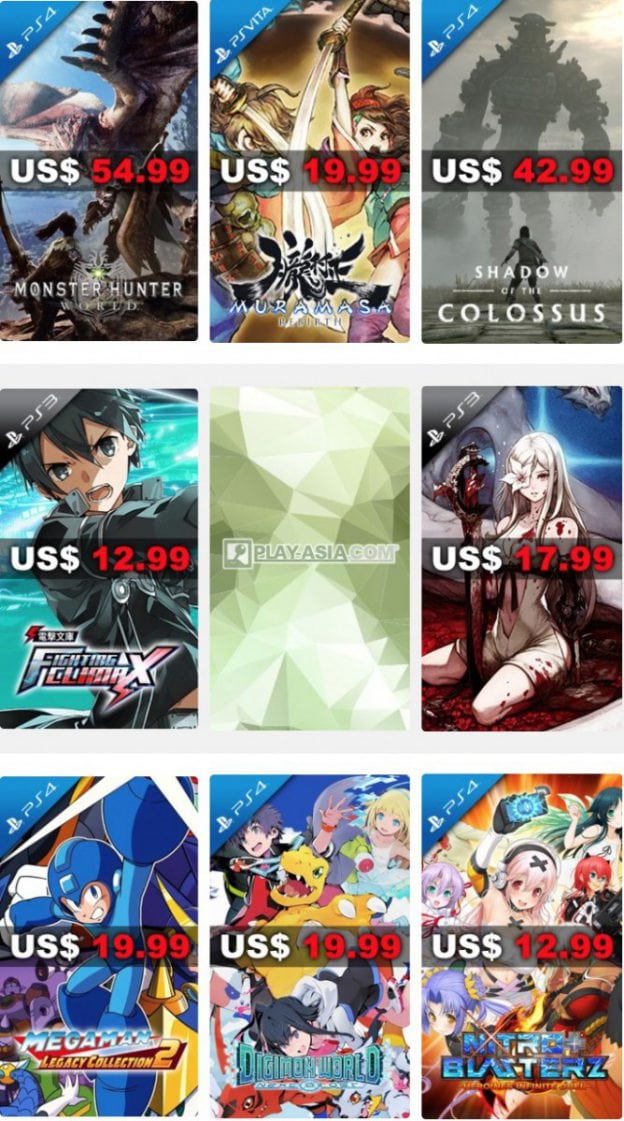 PlayAsia Weekly Sale Week 8 2018