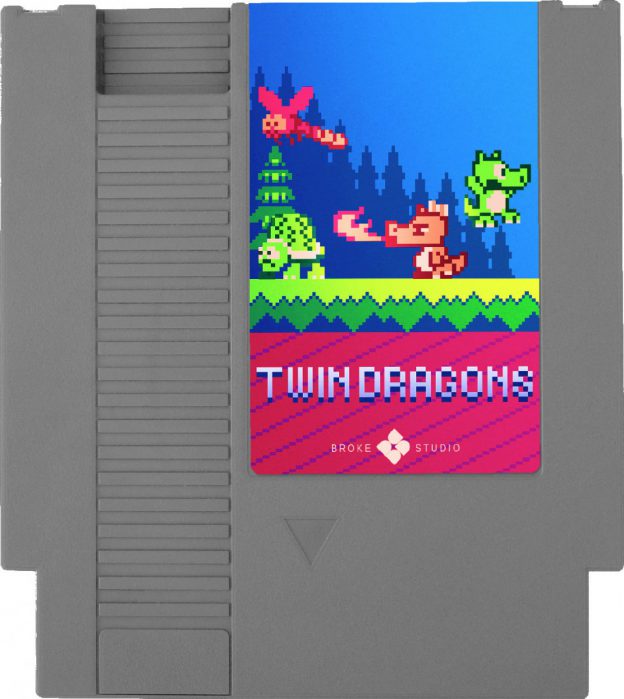 twin dragons broke studio nes cartridge label