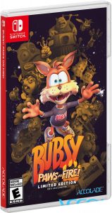bubsy paws on fire limited run games limited edition physical release nintendo switch cover limitedgamenews.com