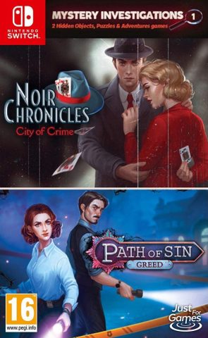 mystery investigations 1 noir chronicles city of crime path of sin greed retail european release just for games nintendo switch cover limitedgamenews.com
