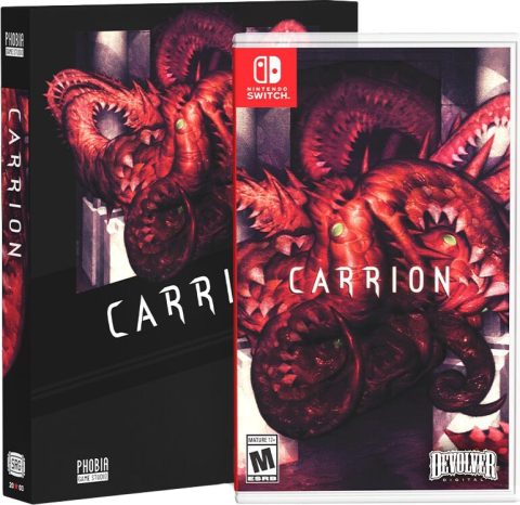 carrion devolver digital physical release switch reserve special reserve games nintendo switch cover limitedgamenews.com