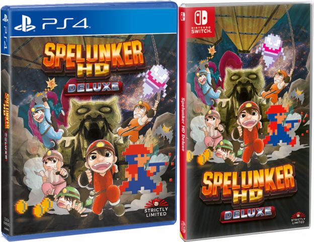 spelunker hd deluxe standard edition physical retail release strictly limited games playstation 4 nintendo switch cover www.limitedgamenews.com