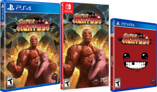 super meat boy standard edition physical retail release limited run games playstation 4 nintendo switch playstation vita cover www.limitedgamenews.com