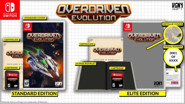 overdriven evolution standard and elite mock ups physical retail release vgnysoft esrb nintendo switch cover www.limitedgamenews