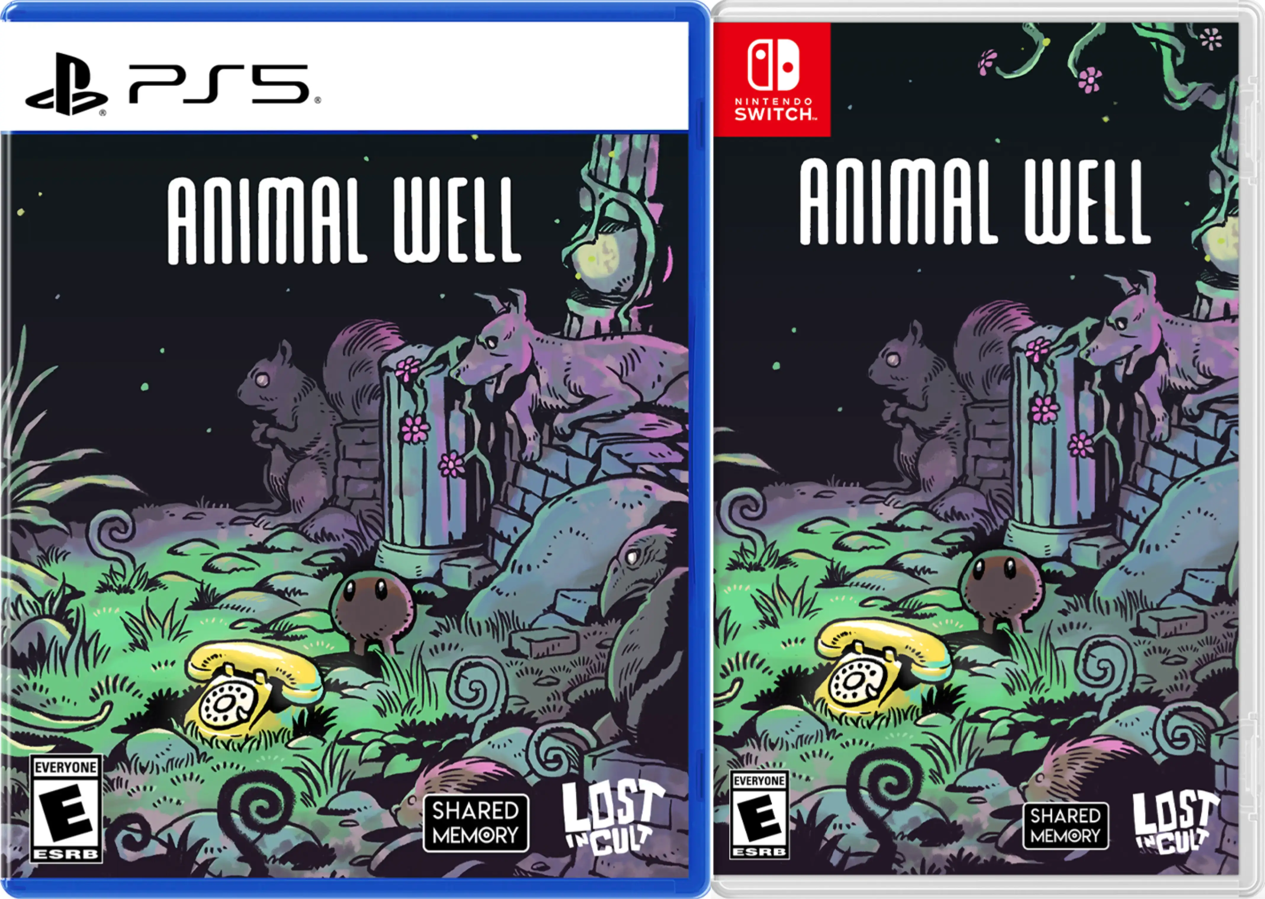 animal-well-lost-in-cult-exclusive-variant-physical-retail-release-pegi-eu-lost-in-cult-playstation-5-nintendo-switch-cover-www.limitedgamenews.com